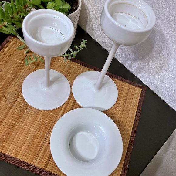 Accents 3 Piece Glass Candle Holders For Large Tealights And Pillar